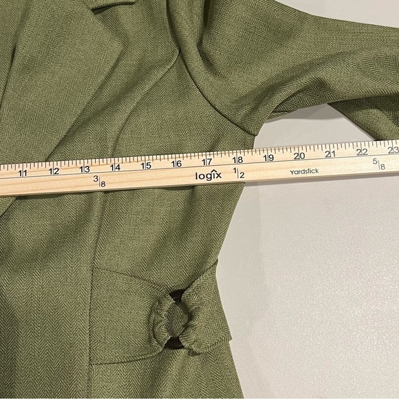 Vtg PERCEPTIONS Womens 6P Two-Piece Green Blazer Jacket MOD Abstract Tank Top - Picture 12 of 16